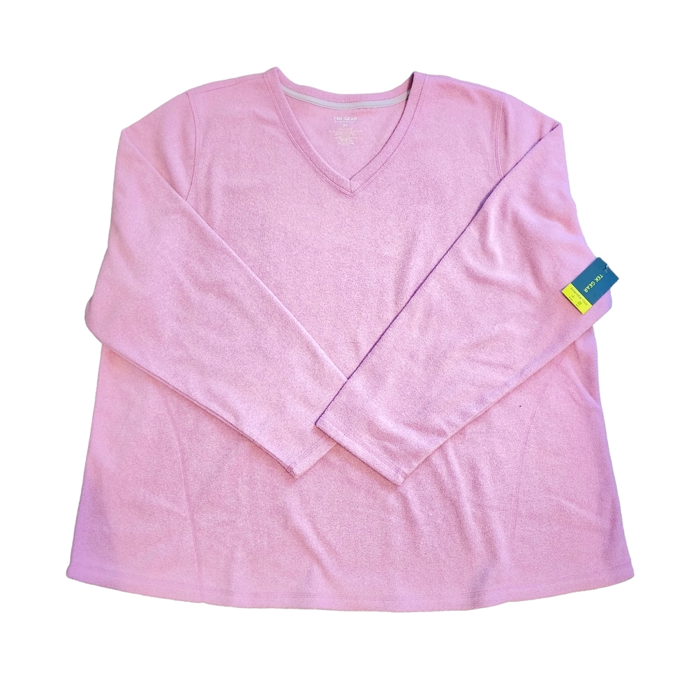 Women's Tek Gear Micro Fleece V-Neck Top Size 3X